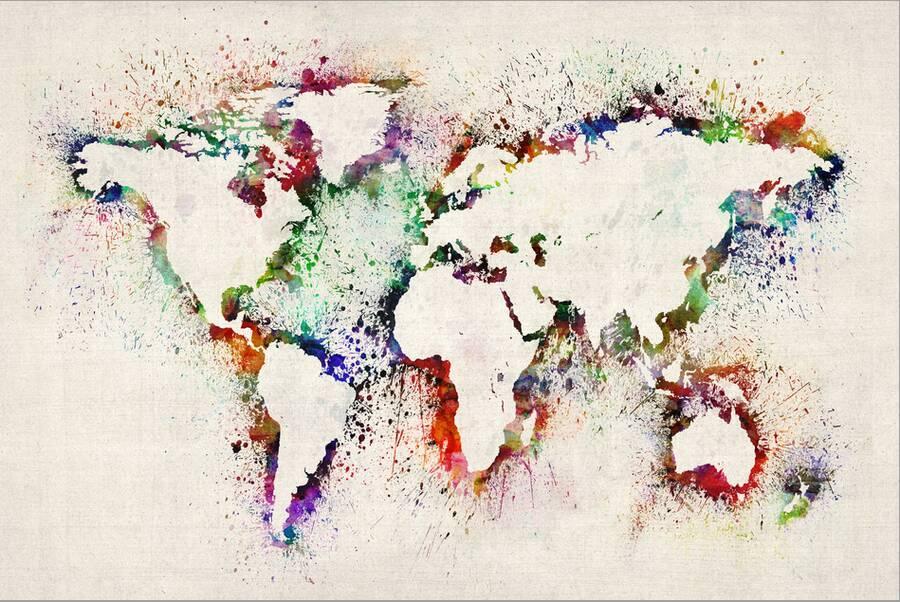 Maps | Map of the World Paint Splashes 36X24 – Art Maps Art